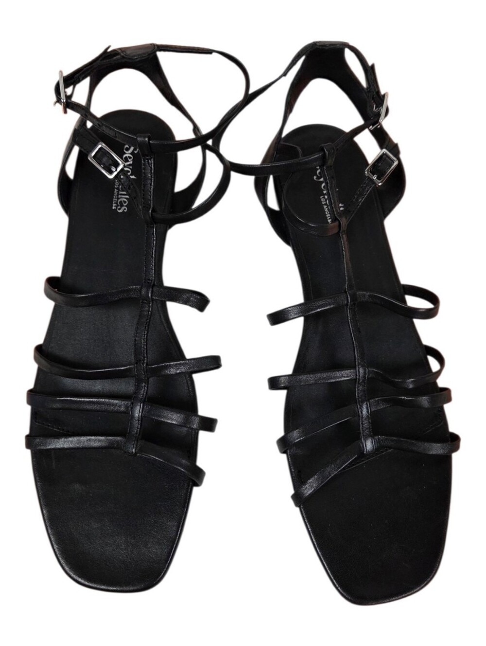Seychelles Black Strappy T-Strap Gladiator Sandals 11